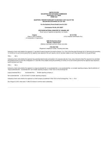 Thumbnail Primis Financial 10-Q Quarterly Report FY2012 