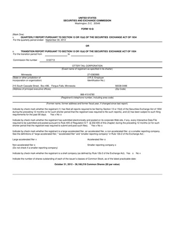 Thumbnail Otter Tail 10-Q Quarterly Report FY2012 