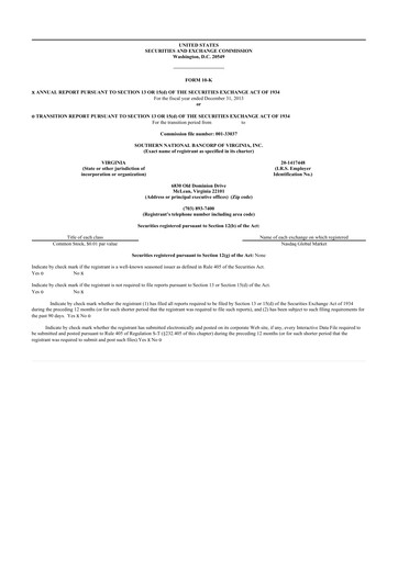 Thumbnail Primis Financial 10-K Annual Report 2013