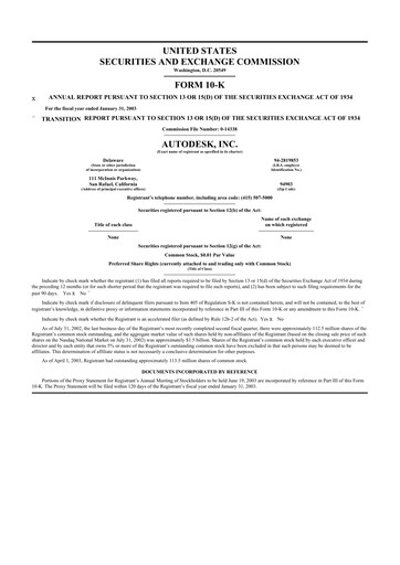 Thumbnail Autodesk 10-K Annual Report 