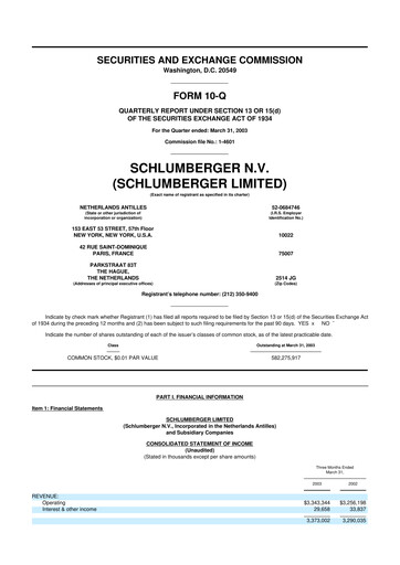Thumbnail SLB (Schlumberger) 10-Q Quarterly Report FY 