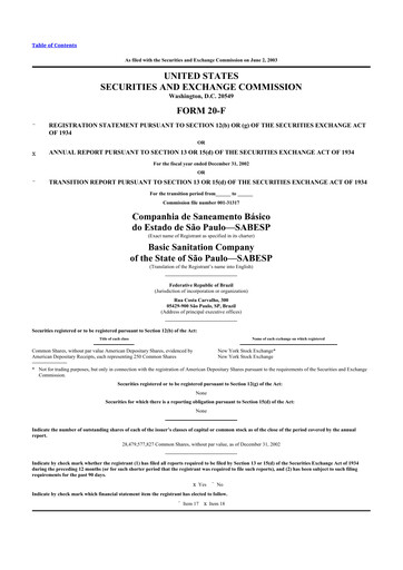 Thumbnail Sabesp 20-F Annual Report 