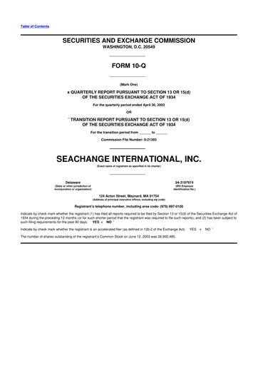 Thumbnail SeaChange International 10-Q Quarterly Report FY 