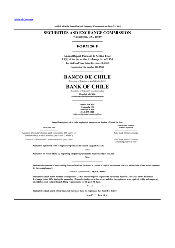 Thumbnail Banco de Chile
 20-F Annual Report 