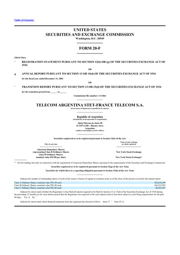 Thumbnail Telecom Argentina
 20-F Annual Report 