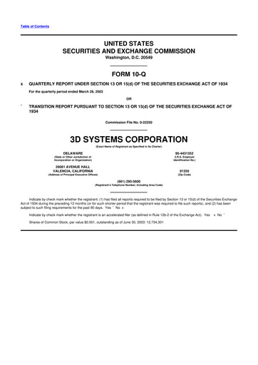 Vorschaubild 3D Systems 10-Q Quartalsbericht  
