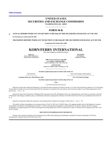 Thumbnail Korn Ferry
 10-K Annual Report 