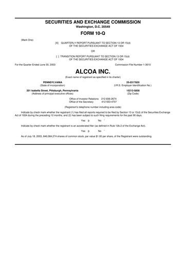 Thumbnail Howmet Aerospace
 10-Q Quarterly Report FY 
