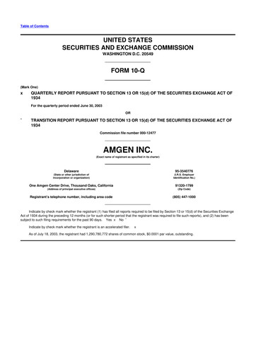 Vorschaubild Amgen 10-Q Quartalsbericht  