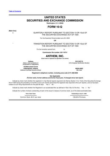 Vorschaubild Elevance Health 10-Q Quartalsbericht  