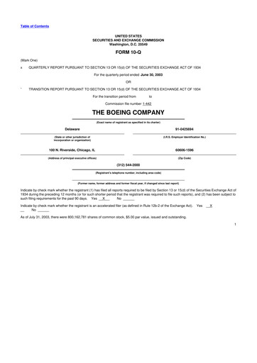 Thumbnail Boeing 10-Q Quarterly Report FY 