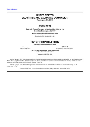 Thumbnail CVS Health 10-Q Quarterly Report FY 