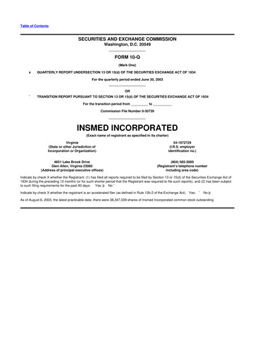 Thumbnail Insmed 10-Q Quarterly Report FY 