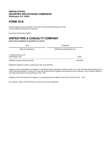 Thumbnail United Fire Group 10-Q Quarterly Report FY 