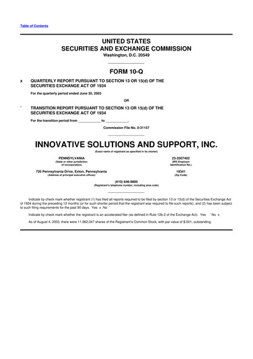 Miniature Innovative Solutions and Support 10-Q Rapport trimestriel  