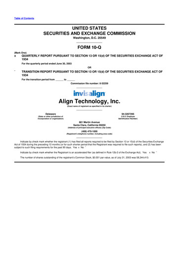 Miniature Align Technology
 10-Q Rapport trimestriel  