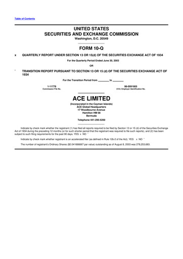 Vorschaubild Chubb 10-Q Quartalsbericht  