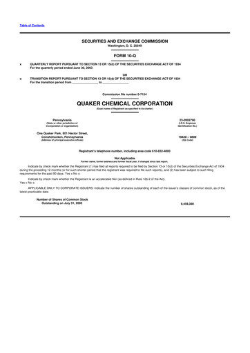 Thumbnail Quaker Houghton 10-Q Quarterly Report FY 