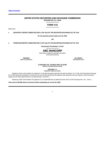 Miniature Ameris Bancorp
 10-Q Rapport trimestriel  