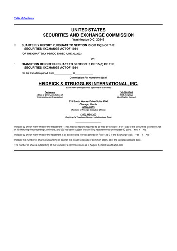 Miniature Heidrick & Struggles

 10-Q Rapport trimestriel  