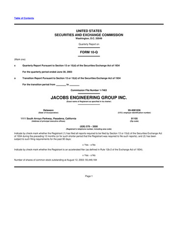 Thumbnail Jacobs Engineering 10-Q Quarterly Report FY 