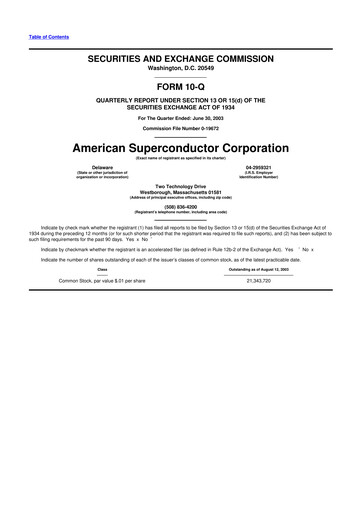 Thumbnail American Superconductor Corporation 10-Q Quarterly Report FY 