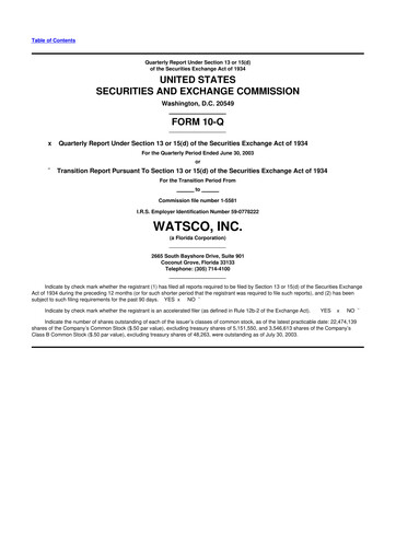 Thumbnail Watsco
 10-Q Quarterly Report FY 