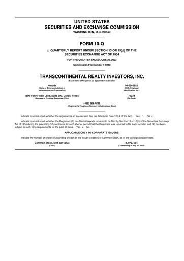 Thumbnail Transcontinental Realty Investors 10-Q Quarterly Report FY 