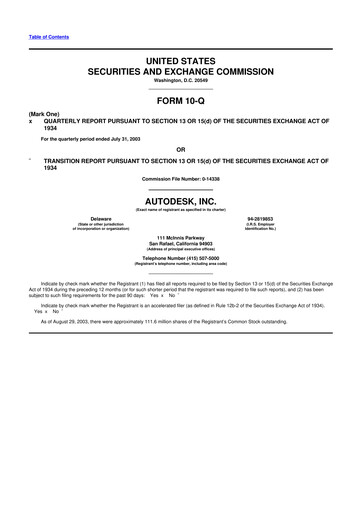 Thumbnail Autodesk 10-Q Quarterly Report FY 