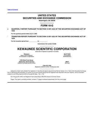 Thumbnail Kewaunee Scientific Corporation 10-Q Quarterly Report FY 