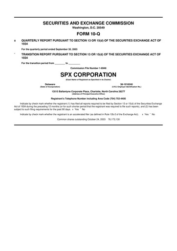 Thumbnail SPX Technologies 10-Q Quarterly Report FY 