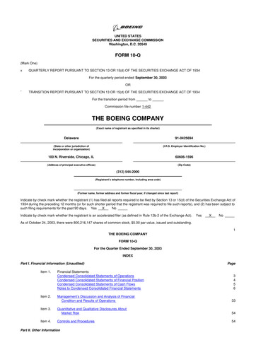 Thumbnail Boeing 10-Q Quarterly Report FY 
