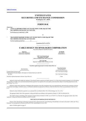 Thumbnail Belden 10-K Annual Report 