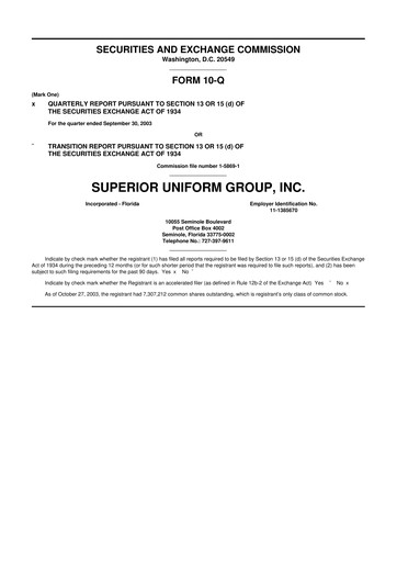 Thumbnail Superior Group of Companies 10-Q Quarterly Report FY 