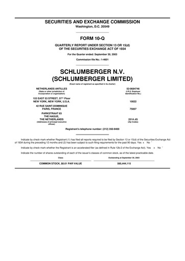 Thumbnail SLB (Schlumberger) 10-Q Quarterly Report FY 