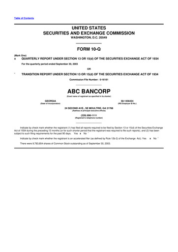 Miniature Ameris Bancorp
 10-Q Rapport trimestriel  