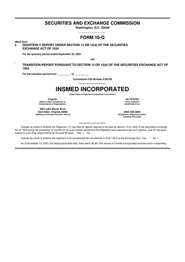 Thumbnail Insmed 10-Q Quarterly Report FY 