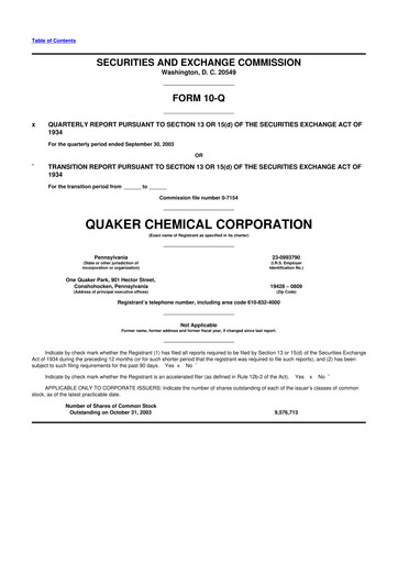 Thumbnail Quaker Houghton 10-Q Quarterly Report FY 