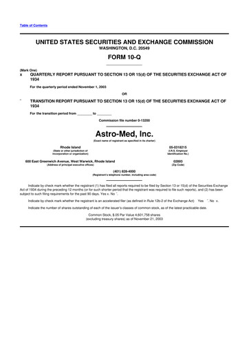 Thumbnail AstroNova, Inc. 10-Q Quarterly Report FY 