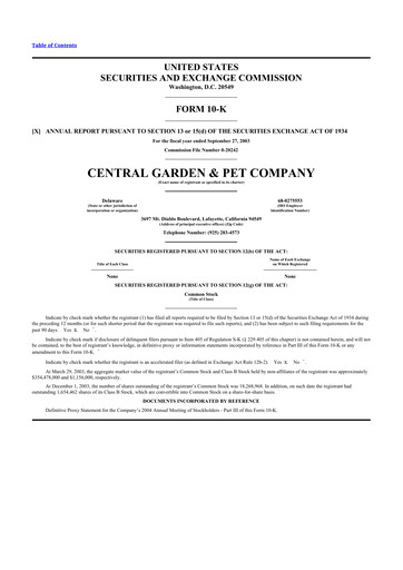 Thumbnail Central Garden & Pet 10-K Annual Report 