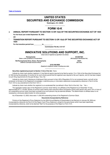 Miniature Innovative Solutions and Support 10-K Rapport annuel 