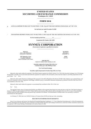 Thumbnail TD Synnex 10-K Annual Report 