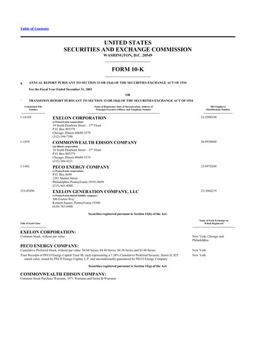 Thumbnail Exelon Corporation 10-K Annual Report 