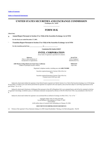 Thumbnail Intel 10-K Annual Report 