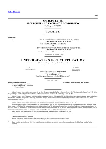 Thumbnail U.S. Steel
 10-K Annual Report 