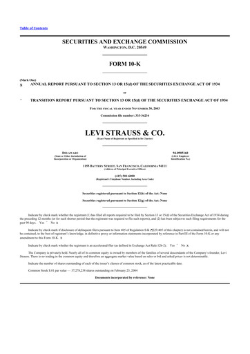 Vorschaubild Levi Strauss & Co. 10-K Jahresbericht 