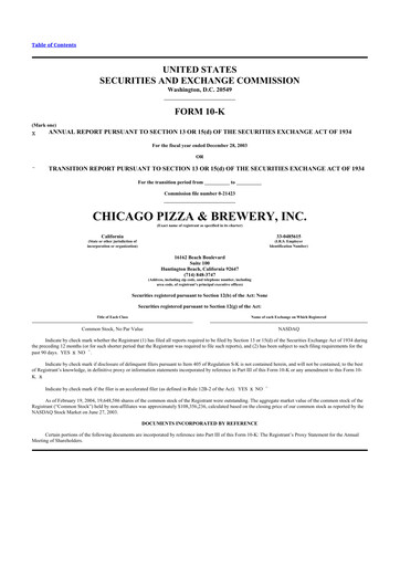 Thumbnail BJ's Restaurants
 10-K Annual Report 