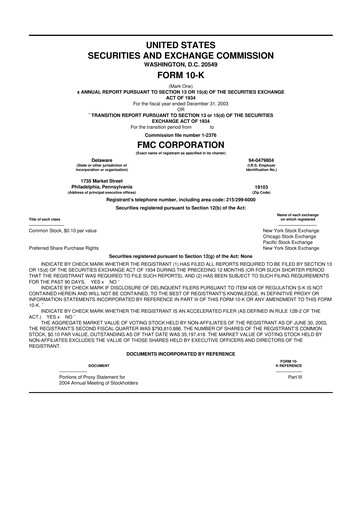 Thumbnail FMC Corporation 10-K Annual Report 