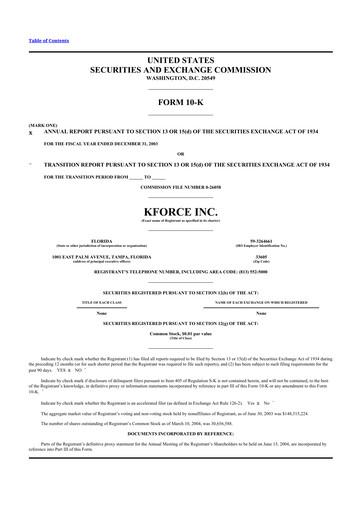 Thumbnail Kforce 10-K Annual Report 