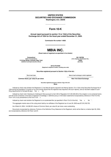 Thumbnail MBIA 10-K Annual Report 